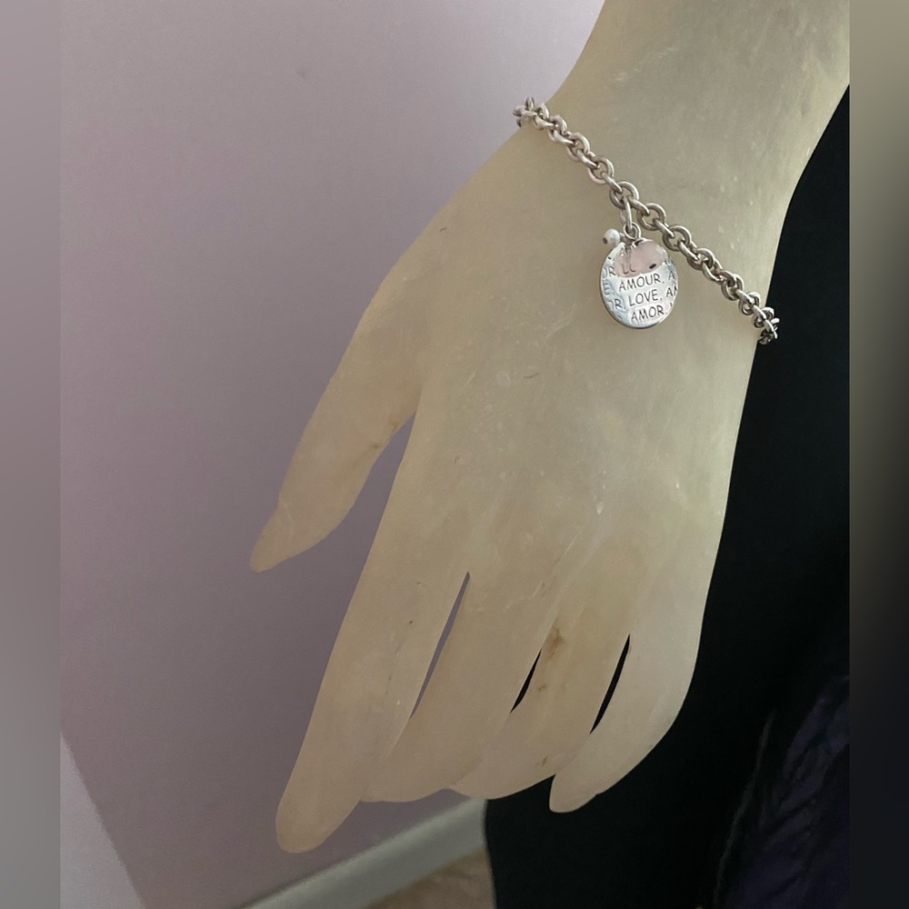 Sterling Silver Love/Amour Bracelet